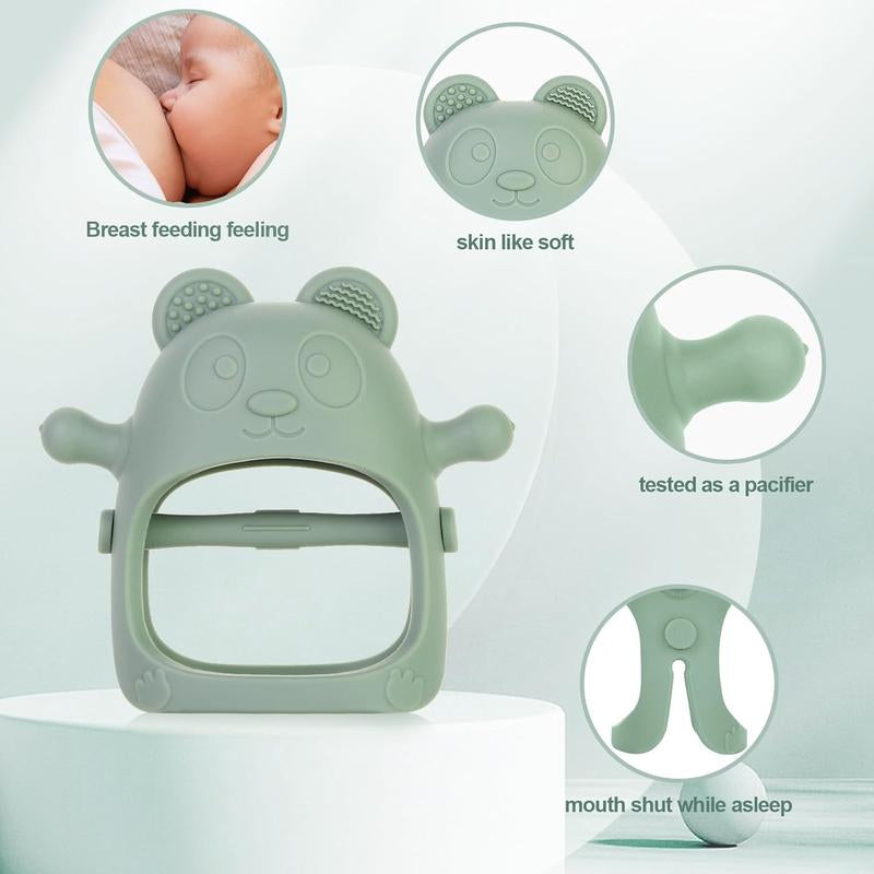 3 Pack Baby Teething Toys 3 Months+, Silicone Teething Mitten Anti-Drop Wrist Hand Teether, Baby Chew Toys for Sucking Needs