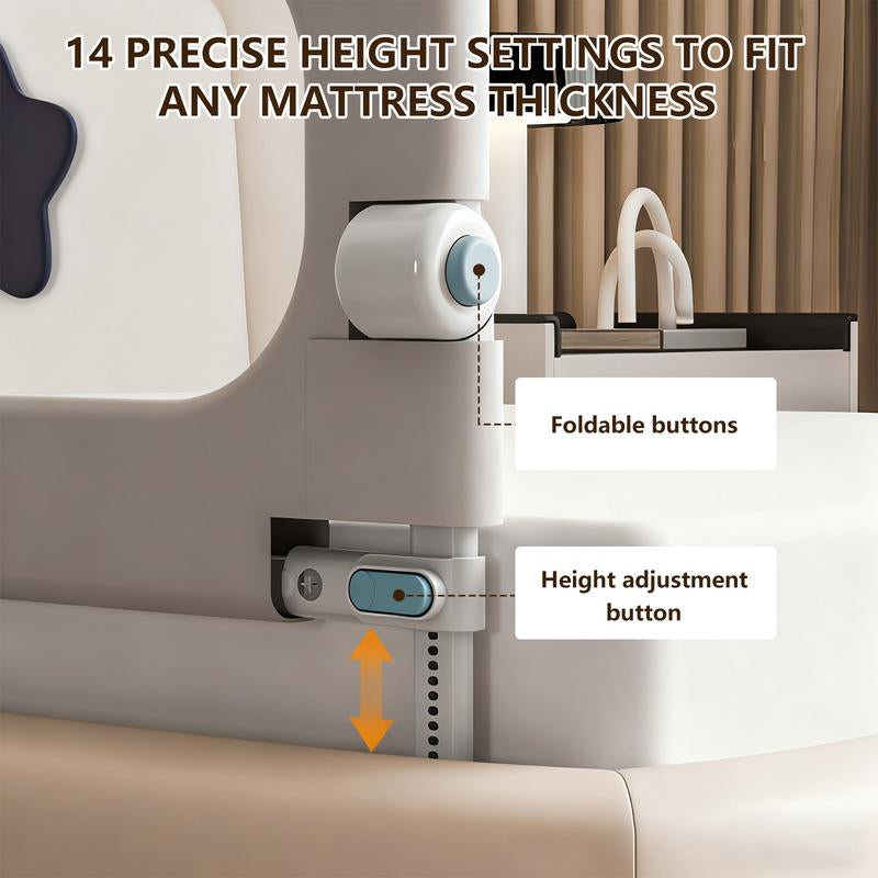 Baby Bed Rail Guard for Toddlers -47" Toddler Bed Rails for Twin, Full, Queen, King Bunk Size Bed Swing down Bedrail Extral Tall Child Safety Side Railing Guards for Kids