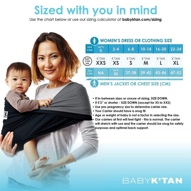 Baby K'Tan Active Oasis Baby Carrier | Black-Grey