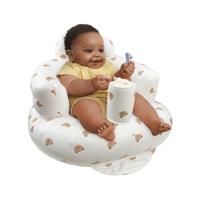 Inflatable Baby Seat 3+ Months, Built-In Air Pump Baby Seat for Kids, Toddler, Blow-Up Baby Chair with Back Support, Breathable Cover, Newborn Baby Essentials, Toddler Items, Baby Carrier Alternative, Baby Essentials & Baby Items