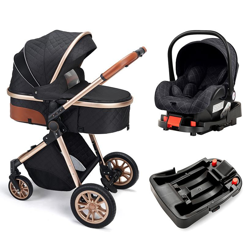 Baby Stroller 3 in 1 Baby Car Light Strollers Baby Carriage Stroller for the Baby Cribs Car Safety Seats for Child with Car Base