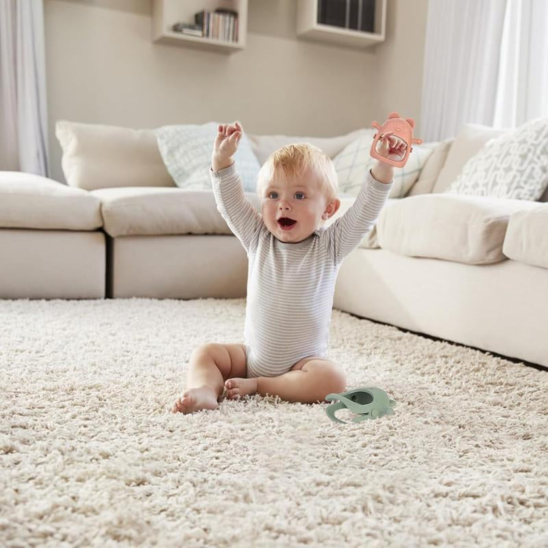 3 Pack Baby Teething Toys 3 Months+, Silicone Teething Mitten Anti-Drop Wrist Hand Teether, Baby Chew Toys for Sucking Needs