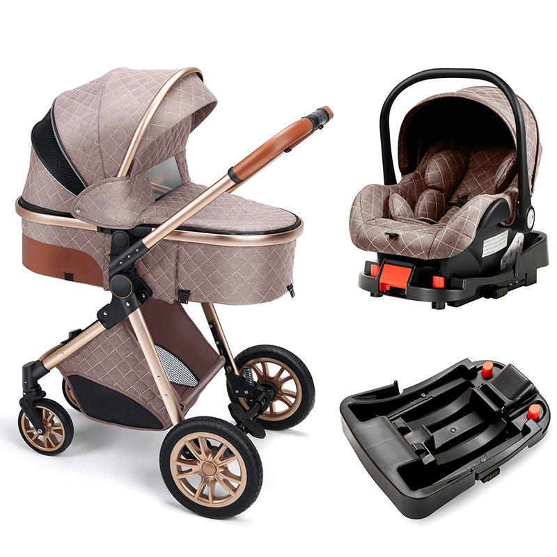 Baby Stroller 3 in 1 Baby Car Light Strollers Baby Carriage Stroller for the Baby Cribs Car Safety Seats for Child with Car Base