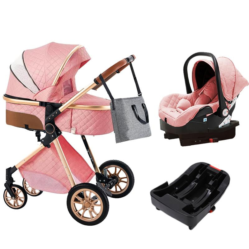 Baby Stroller 3 in 1 Baby Car Light Strollers Baby Carriage Stroller for the Baby Cribs Car Safety Seats for Child with Car Base