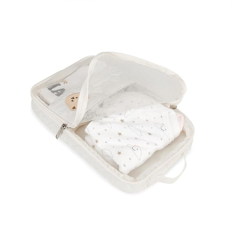 Cute Bear Embroidery Baby Diaper Bag, Waterproof Diaper Storage Bag, Portable Diaper Organizer Bag, Travel Essentials for Baby, Travel Diaper Tote