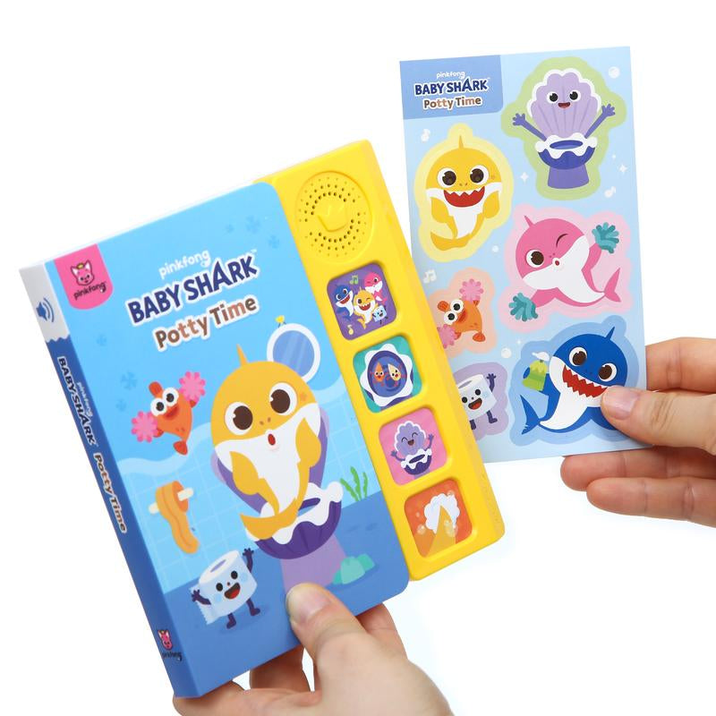 Baby Shark Healthy Habits 4 Button Sound Books Boxed Set, Nursery Rhymes, Potty Time, Brush Your Teeth, Bath Time, Interactive Learning Books and Stickers for Toddlers, Baby Shark Gifts