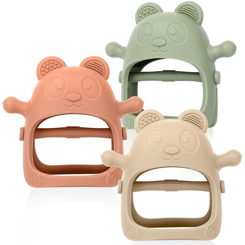 3 Pack Baby Teething Toys 3 Months+, Silicone Teething Mitten Anti-Drop Wrist Hand Teether, Baby Chew Toys for Sucking Needs