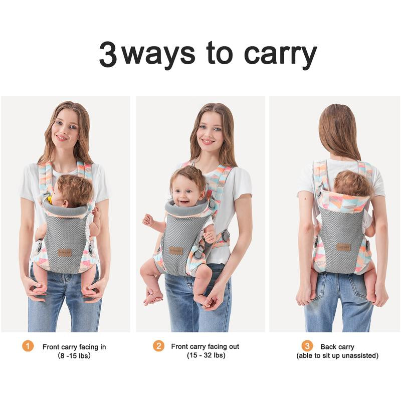 Baby Carrier Newborn to Toddler - Ergonomic(7.5-45Lbs),Cozy Baby Carrier，Enhanced Lumbar Support，Easily Adjustablelightweight & Breathable Child Carrier