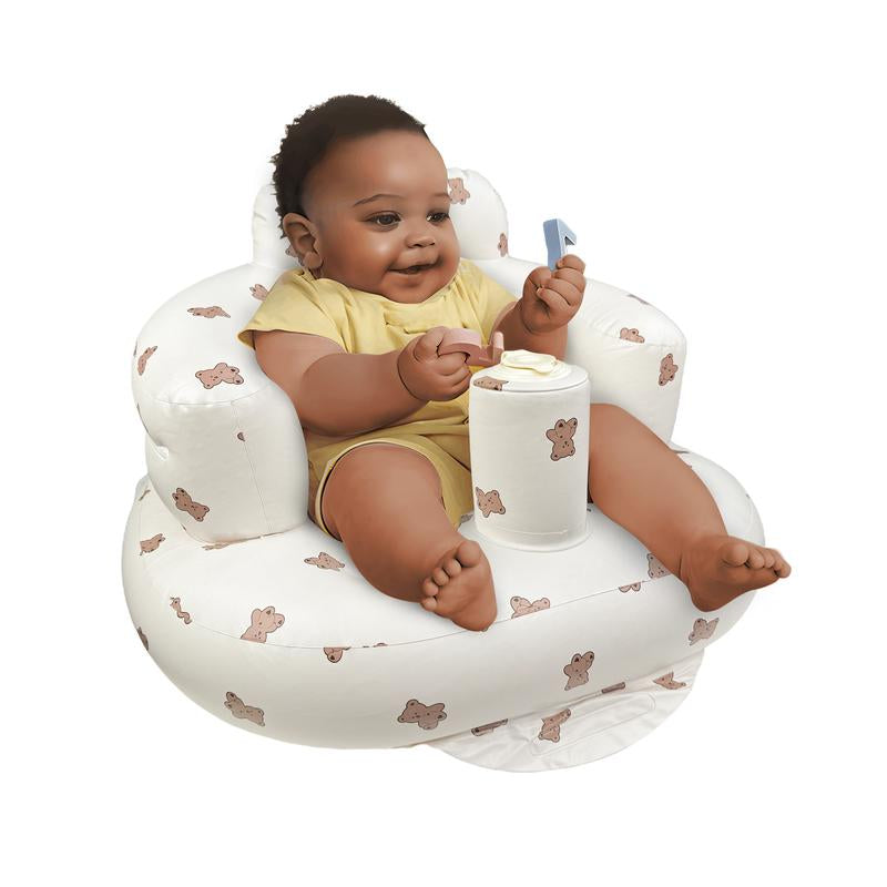 Inflatable Baby Seat 3+ Months, Built-In Air Pump Baby Seat for Kids, Toddler, Blow-Up Baby Chair with Back Support, Breathable Cover, Newborn Baby Essentials, Toddler Items, Baby Carrier Alternative, Baby Essentials & Baby Items