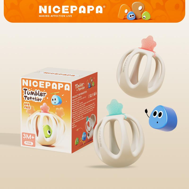 Nicepapa Baby Teething Toys, Suitable for 3M+, Food Grade Silicone Teething Mittens, Anti-Fall Wrist Teether Baby Chew Toys, Satisfy Sucking Needs, BPA Free