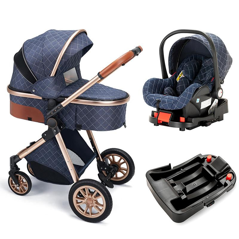 Baby Stroller 3 in 1 Baby Car Light Strollers Baby Carriage Stroller for the Baby Cribs Car Safety Seats for Child with Car Base