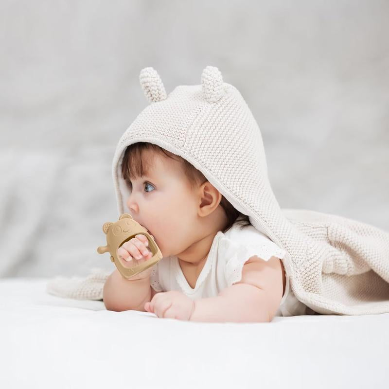 3 Pack Baby Teething Toys 3 Months+, Silicone Teething Mitten Anti-Drop Wrist Hand Teether, Baby Chew Toys for Sucking Needs