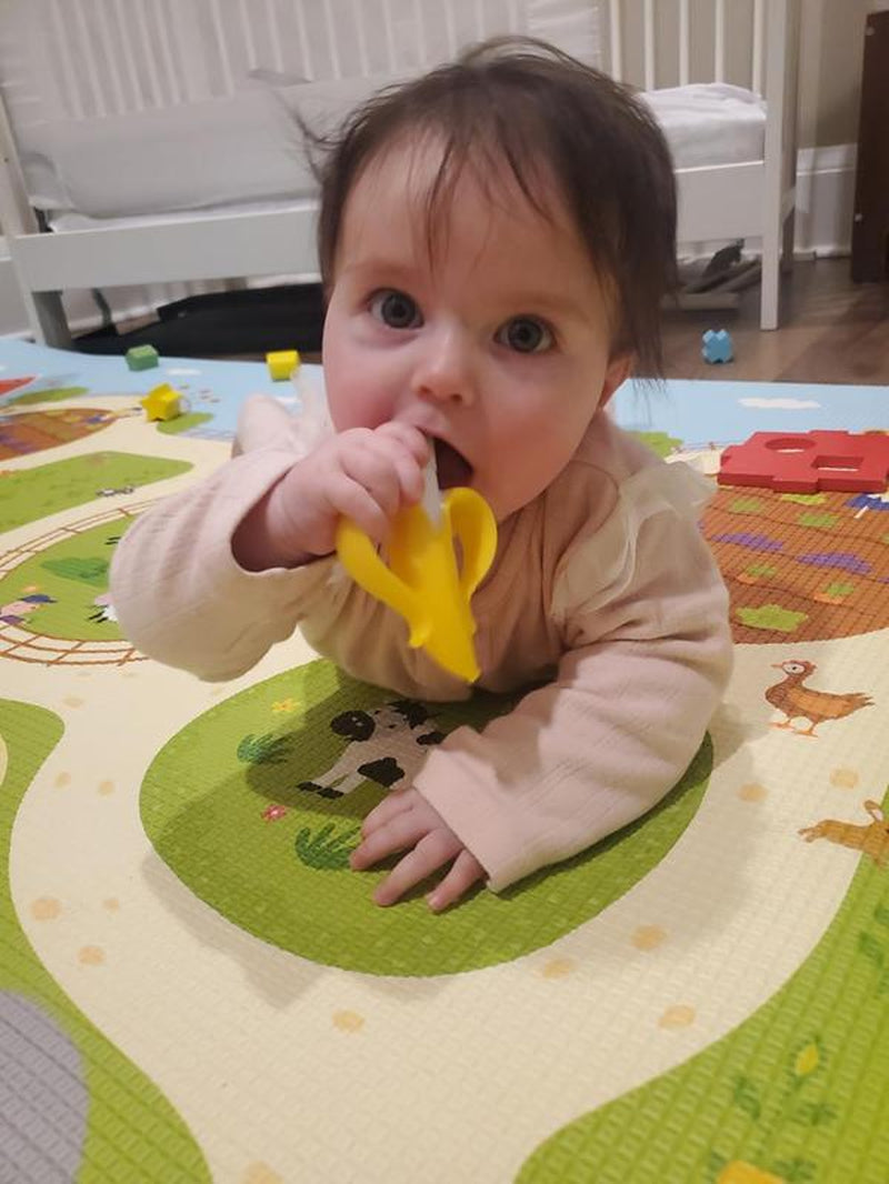 Baby Teething Toys Silicone Teethers, Banana Massaging Teether