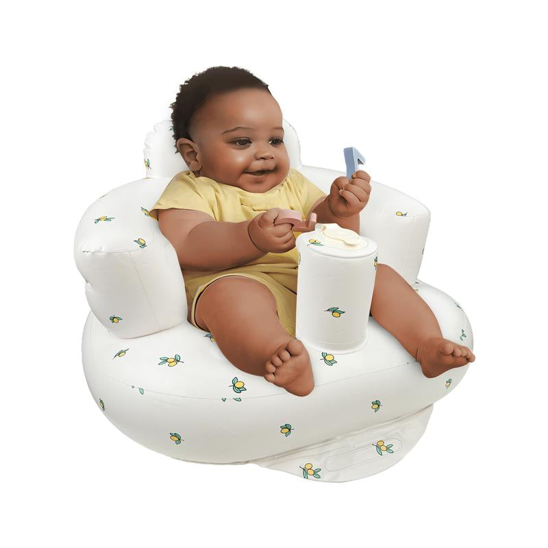 Inflatable Baby Seat 3+ Months, Built-In Air Pump Baby Seat for Kids, Toddler, Blow-Up Baby Chair with Back Support, Breathable Cover, Newborn Baby Essentials, Toddler Items, Baby Carrier Alternative, Baby Essentials & Baby Items