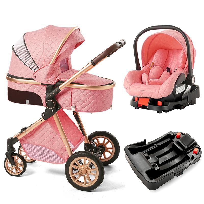 Baby Stroller 3 in 1 Baby Car Light Strollers Baby Carriage Stroller for the Baby Cribs Car Safety Seats for Child with Car Base