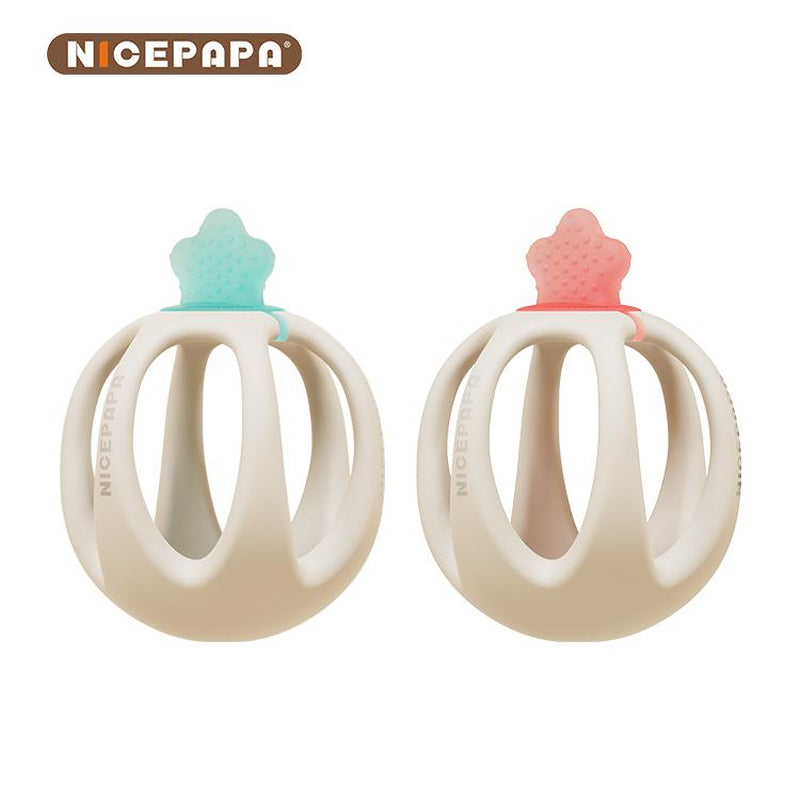 Nicepapa Baby Teething Toys, Suitable for 3M+, Food Grade Silicone Teething Mittens, Anti-Fall Wrist Teether Baby Chew Toys, Satisfy Sucking Needs, BPA Free