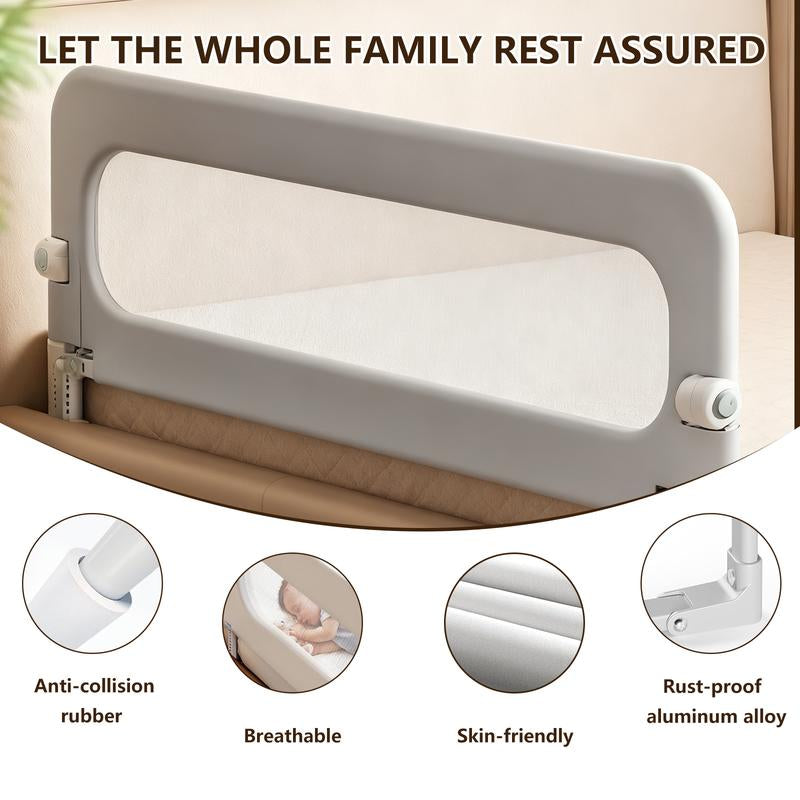 Baby Bed Rail Guard for Toddlers -47" Toddler Bed Rails for Twin, Full, Queen, King Bunk Size Bed Swing down Bedrail Extral Tall Child Safety Side Railing Guards for Kids