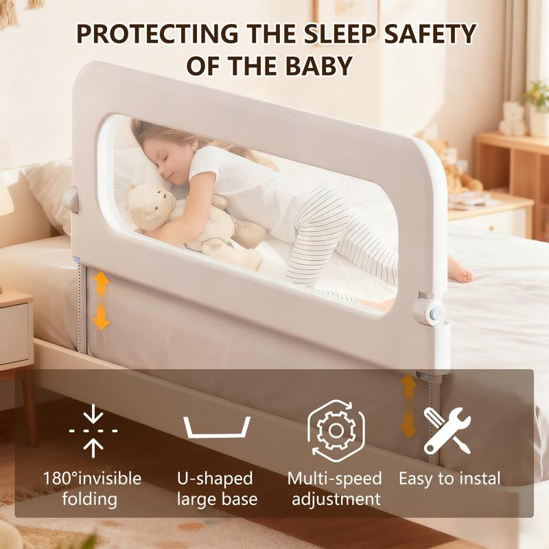 Baby Bed Rail Guard for Toddlers -47" Toddler Bed Rails for Twin, Full, Queen, King Bunk Size Bed Swing down Bedrail Extral Tall Child Safety Side Railing Guards for Kids